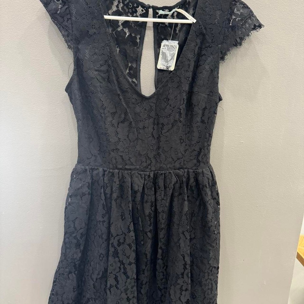 Brand new Kimchi Blue black lace mini dress with floral pattern